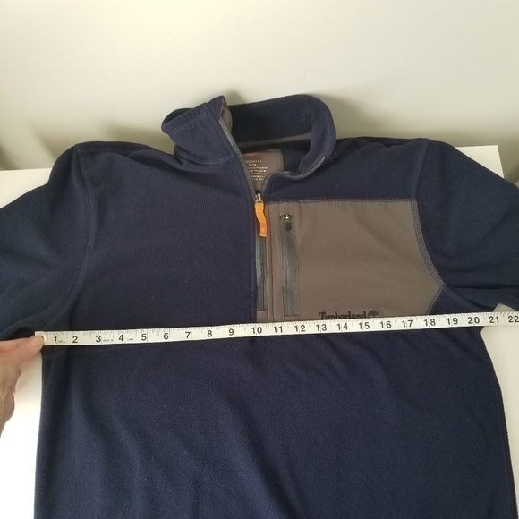 TImberland 1/4 Zip Fleece Pullover Navy/Gray Size M - Picture 4 of 9